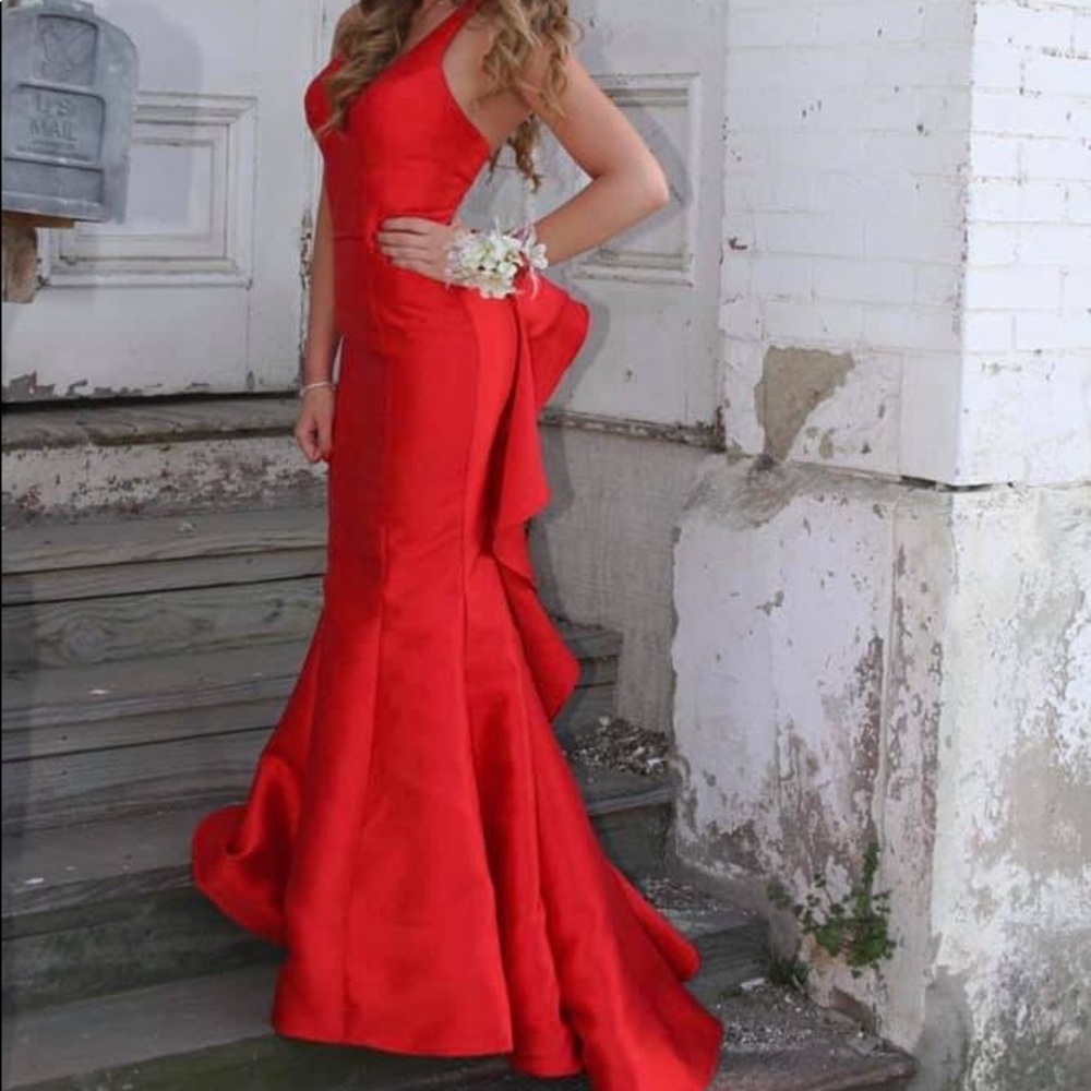 Sherri Hill Red mermaid dress